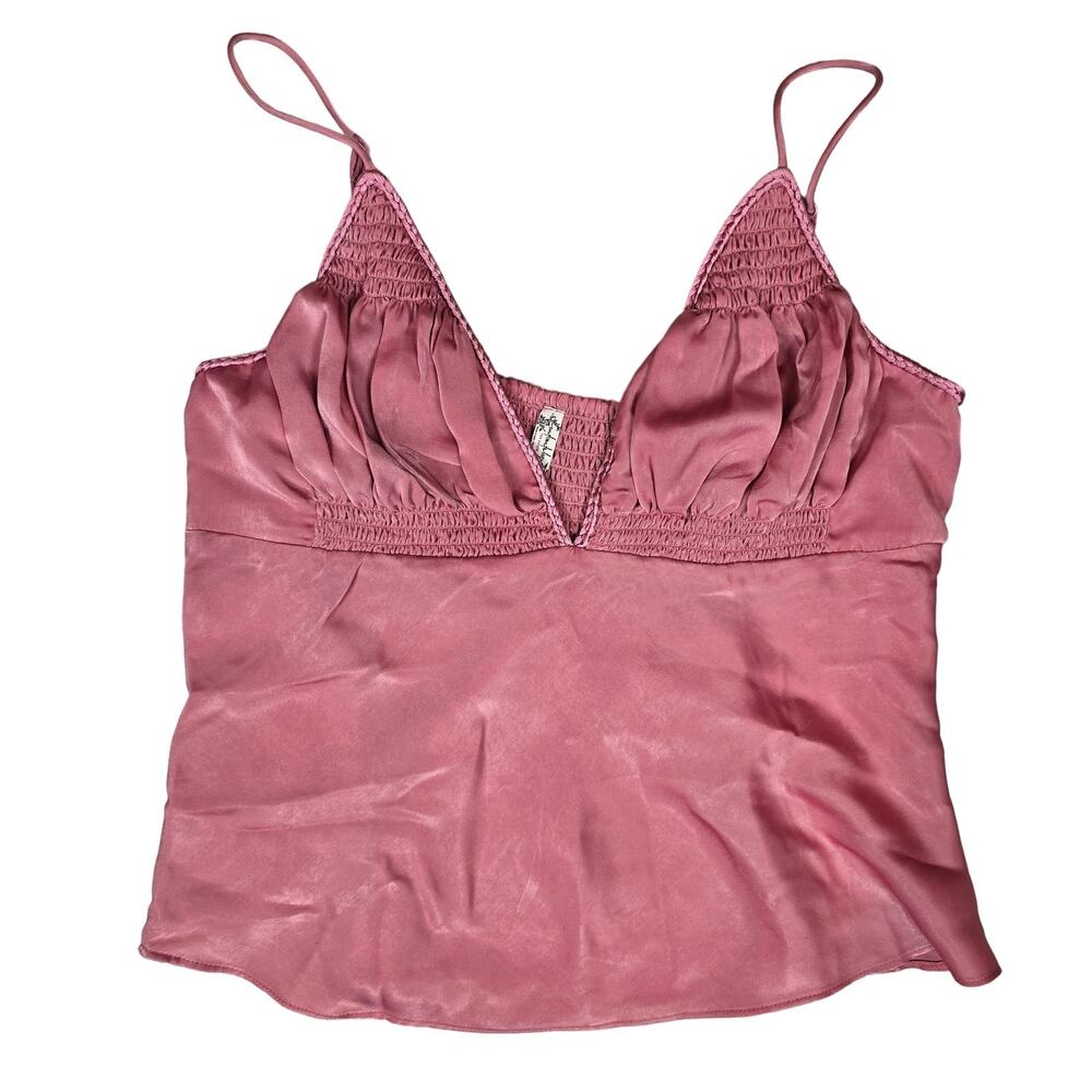 Intimately Free People Lyric Satin Pink Cami Tank Size Medium